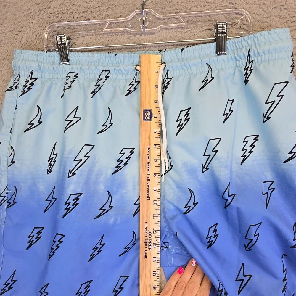 Trunks Surf Swim Co Swimming Trunks Mens XL Blue Bolts Ombre S‎